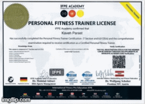 Kaveh Parast diplomas and professional certificates